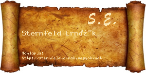 Sternfeld Ernák névjegykártya